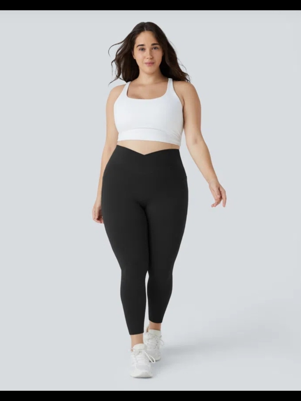 NWT HALARA Black High-Waist V-Front Leggings
